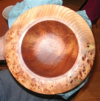 The finished double bowl inside